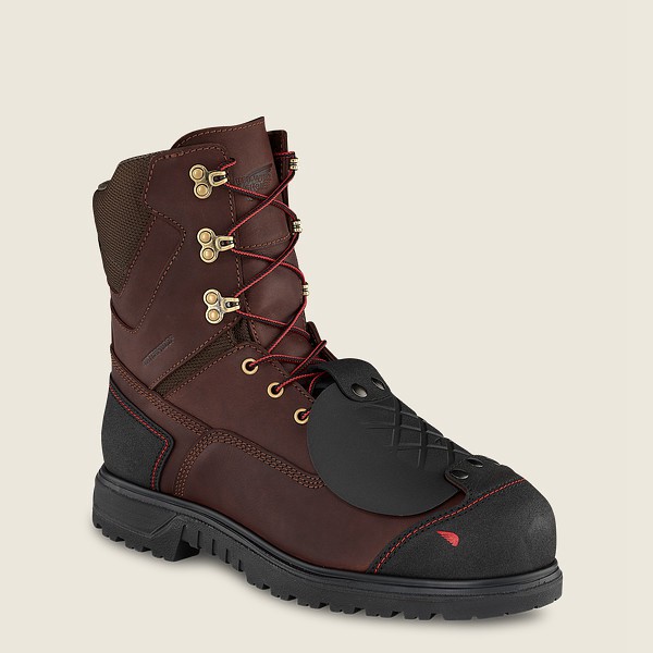 Red Wing Mens Brnr Xp - 8-inch Waterproof Toe Metguard - Safety Boots Brown/Black - 6849LAKWM